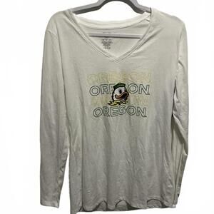 Oregon Ducks Long Sleeve V-Neck Shirt Women's Large